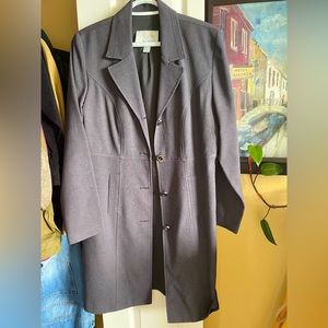 Lightweight grey dress over coat